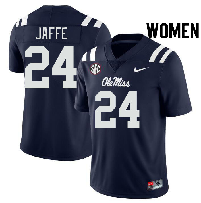 Women #24 Andy Jaffe Ole Miss Rebels College Football Jerseys Stitched-Navy